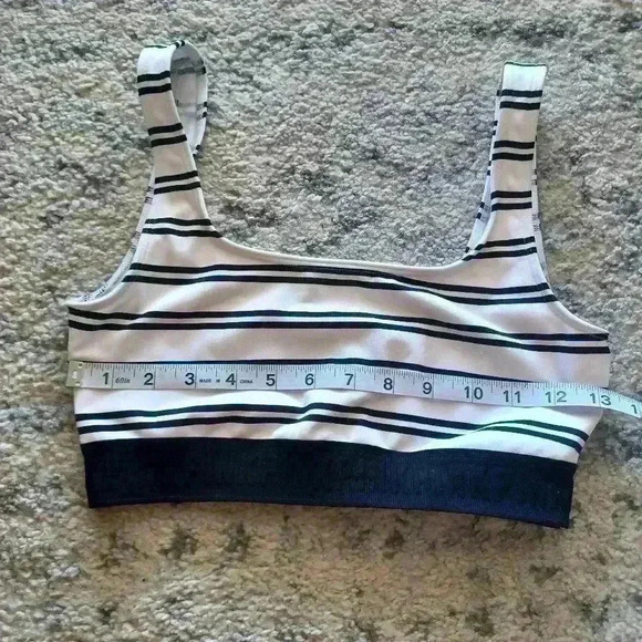 Victorias Secret Pink Womens Black And White Striped Sports Bra S - Picture 8 of 10